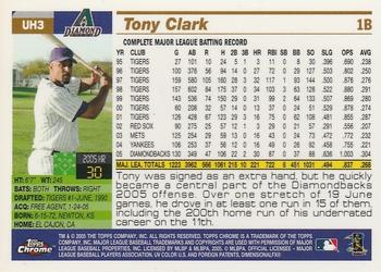2005 Topps Chrome Updates & Highlights #UH3 Tony Clark Back
