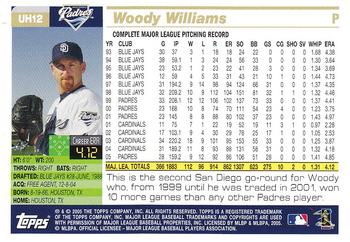 2005 Topps Chrome Updates & Highlights #UH12 Woody Williams Back