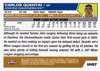 2005 Topps Chrome Updates & Highlights #UH97 Carlos Quentin Back