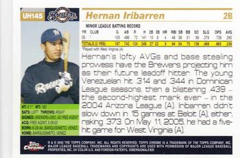 2005 Topps Chrome Updates & Highlights #UH145 Hernan Iribarren Back