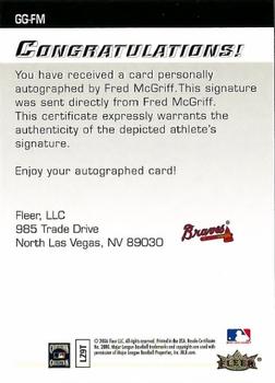 2006 Fleer Greats of the Game - Autographics #GG-FM Fred McGriff Back