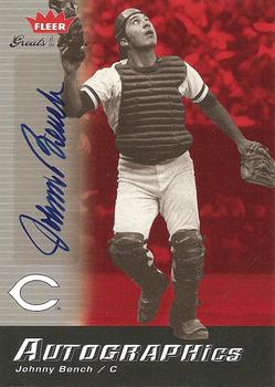 2006 Fleer Greats of the Game - Autographics #GG-JB Johnny Bench Front
