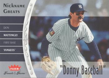 2006 Fleer Greats of the Game - Nickname Greats #NG-DM Don Mattingly Front