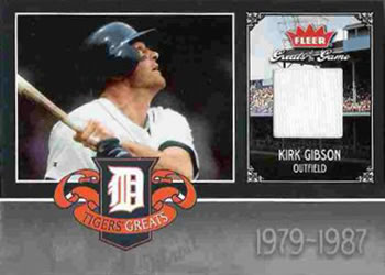 2006 Fleer Greats of the Game - Tigers Greats Memorabilia #DET-KG Kirk Gibson Front