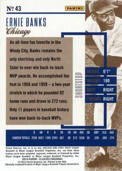2014 Panini Classics #43 Ernie Banks Back