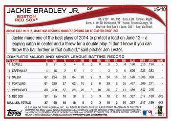 2014 Topps Update - Red Foil #US-110 Jackie Bradley Jr. Back