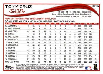 2014 Topps Update - Red Foil #US-134 Tony Cruz Back