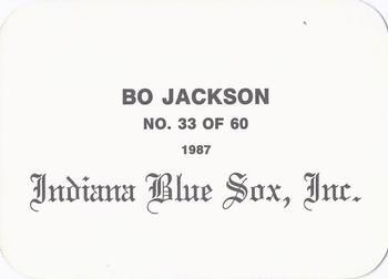 1987 Indiana Blue Sox (unlicensed) #33 Bo Jackson Back