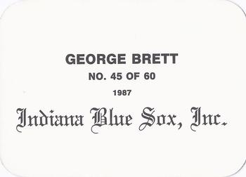 1987 Indiana Blue Sox (unlicensed) #45 George Brett Back
