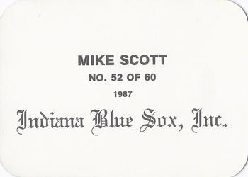 1987 Indiana Blue Sox (unlicensed) #52 Mike Scott Back