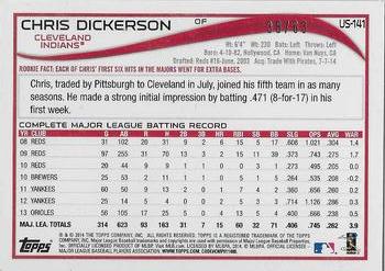 2014 Topps Update - Black #US-141 Chris Dickerson Back