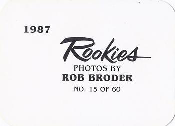 1987 Broder Rookies (unlicensed) #15 Mark Portugal Back