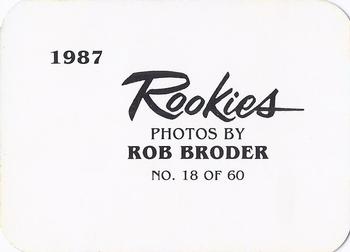1987 Broder Rookies (unlicensed) #18 Kurt Stillwell Back