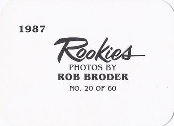 1987 Broder Rookies (unlicensed) #20 Mike Greenwell Back