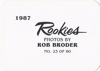 1987 Broder Rookies (unlicensed) #23 Ron Karkovice Back