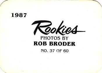 1987 Broder Rookies (unlicensed) #37 Tom Dodd Back
