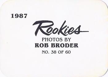 1987 Broder Rookies (unlicensed) #38 Alvaro Espinoza Back