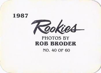 1987 Broder Rookies (unlicensed) #40 Jose Gonzalez Back