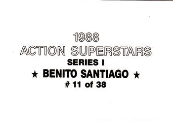 1988 Action Superstars (38 cards, unlicensed) #11 Benito Santiago Back