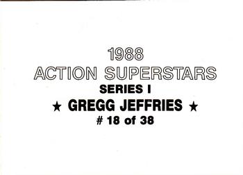 1988 Action Superstars (38 cards, unlicensed) #18 Gregg Jefferies Back