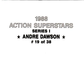 1988 Action Superstars (38 cards, unlicensed) #19 Andre Dawson Back