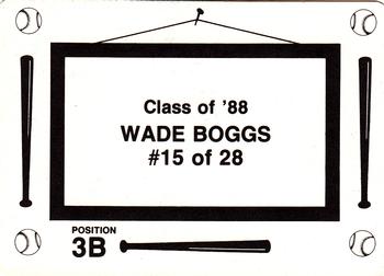 1988 Class of '88 (unlicensed) #15 Wade Boggs Back
