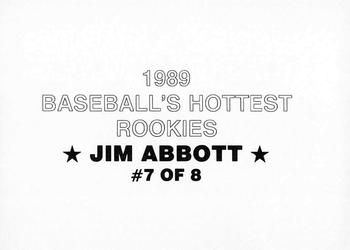 1989 Baseball's Hottest Rookies (unlicensed) #7 Jim Abbott Back
