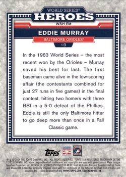 2014 Topps Update - World Series Heroes #WSH-EM Eddie Murray Back