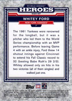 2014 Topps Update - World Series Heroes #WSH-WF Whitey Ford Back