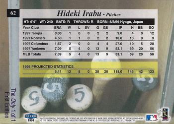 1998 Sports Illustrated - First Edition #62 Hideki Irabu Back