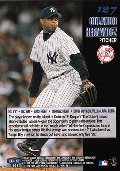 1998 Sports Illustrated World Series Fever #127 Orlando Hernandez Back