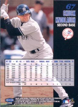 1998 Sports Illustrated World Series Fever #67 Chuck Knoblauch Back