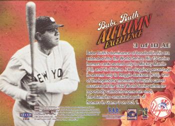 1998 Sports Illustrated World Series Fever - Autumn Excellence #3 AE Babe Ruth Back