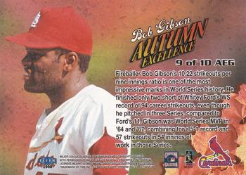 1998 Sports Illustrated World Series Fever - Autumn Excellence Gold #9 AEG Bob Gibson Back