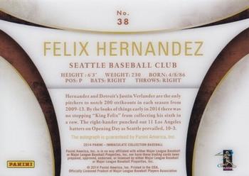 2014 Panini Immaculate Collection - Immaculate Ink Holo Gold #38 Felix Hernandez Back
