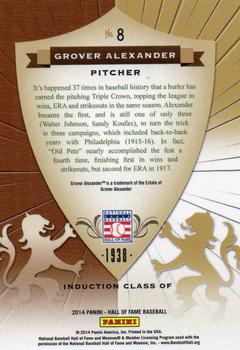 2014 Panini Hall of Fame 75th Year Anniversary - Crusades #8 Grover Cleveland Alexander Back