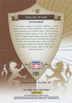 2014 Panini Hall of Fame 75th Year Anniversary - Crusades #82 Nolan Ryan Back