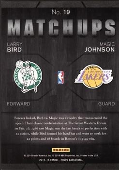 2014-15 Hoops - Matchups Artist's Proof #19 Larry Bird / Magic Johnson Back