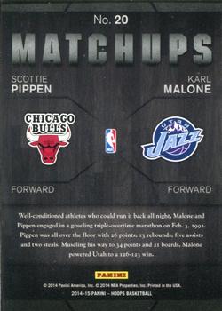 2014-15 Hoops - Matchups Artist's Proof #20 Scottie Pippen / Karl Malone Back