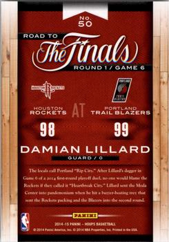 2014-15 Hoops - Road to the Finals #50 Damian Lillard Back