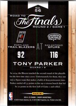 2014-15 Hoops - Road to the Finals #56 Tony Parker Back
