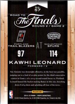 2014-15 Hoops - Road to the Finals #57 Kawhi Leonard Back