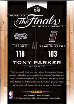 2014-15 Hoops - Road to the Finals #58 Tony Parker Back