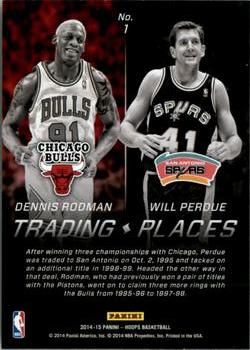 2014-15 Hoops - Trading Places #1 Dennis Rodman / Will Perdue Back