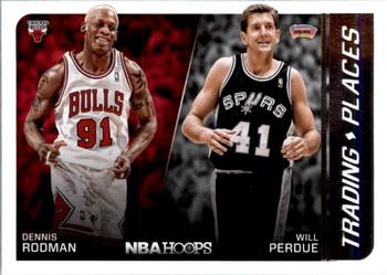 2014-15 Hoops - Trading Places #1 Dennis Rodman / Will Perdue Front