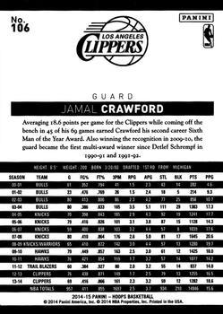 2014-15 Hoops - Green #106 Jamal Crawford Back