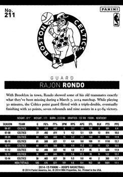 2014-15 Hoops - Green #211 Rajon Rondo Back
