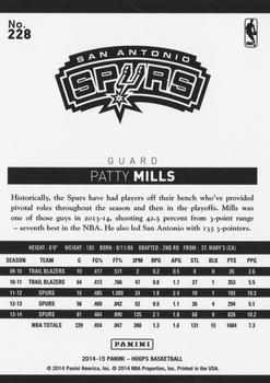 2014-15 Hoops - Green #228 Patty Mills Back