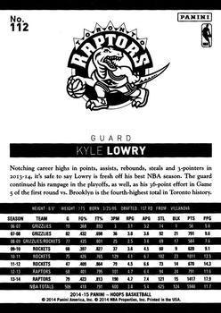 2014-15 Hoops - Silver #112 Kyle Lowry Back