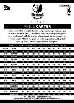 2014-15 Hoops - Silver #235 Vince Carter Back